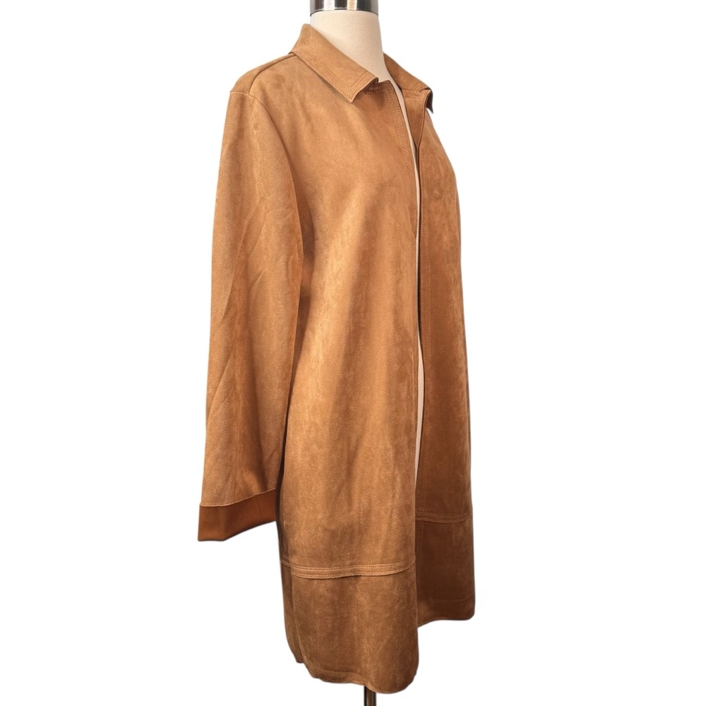 Philosophy Republic Clothing Camel Faux Suede Duster Coat NWOT L - Picture 12 of 12